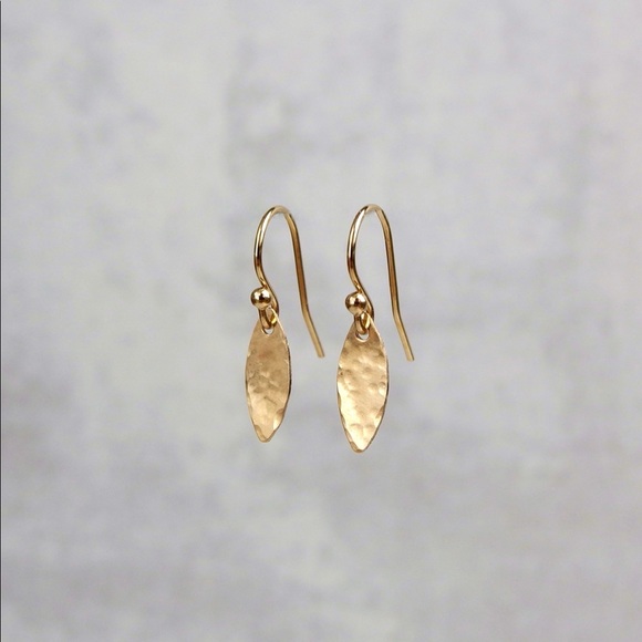 instant crush jewelry Jewelry - Hammered marquise leaf earrings 14k GF
